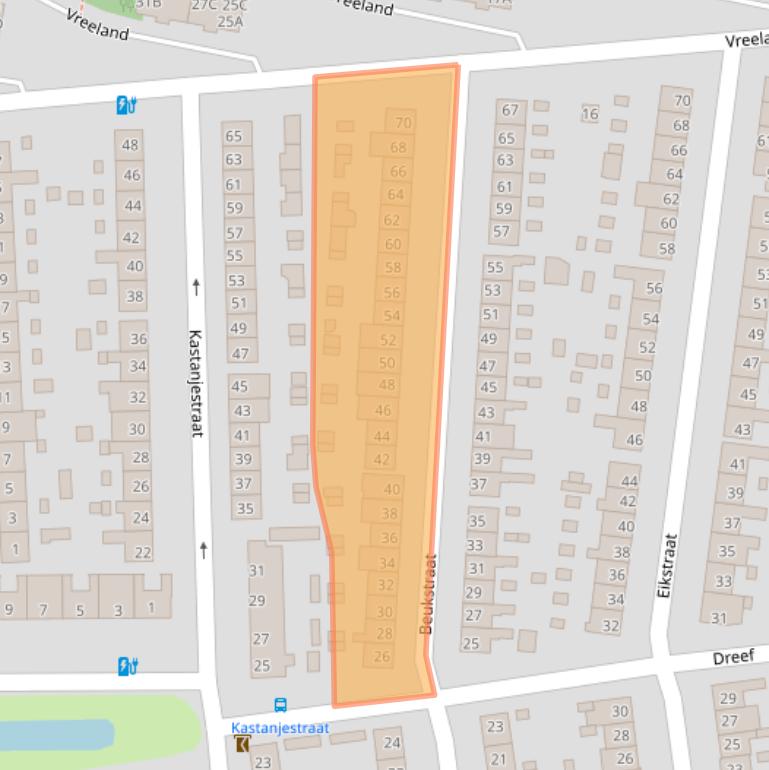 Kaart van postcodegebied 3812MK.