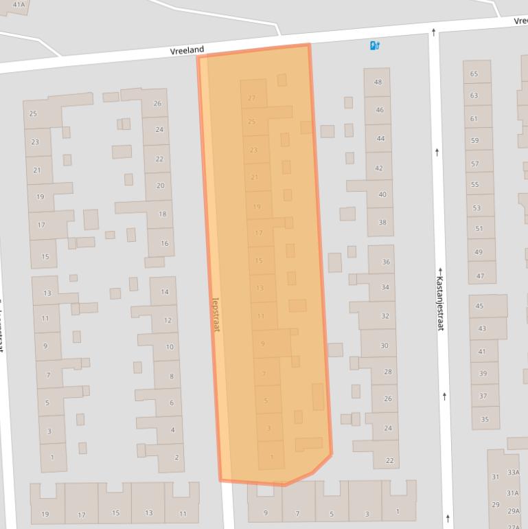 Kaart van postcodegebied 3812MX.