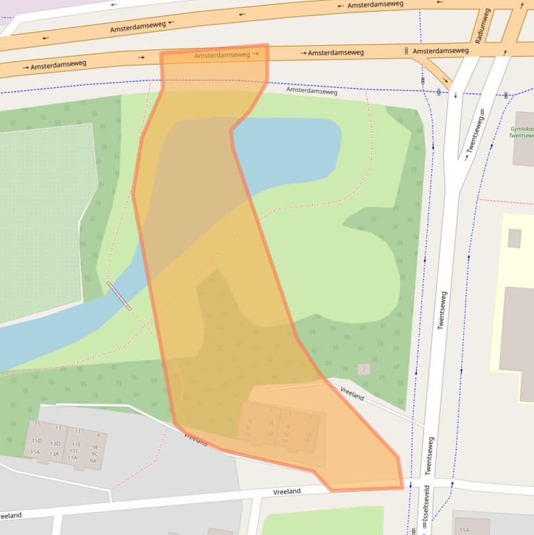 Kaart van postcodegebied 3812NC.