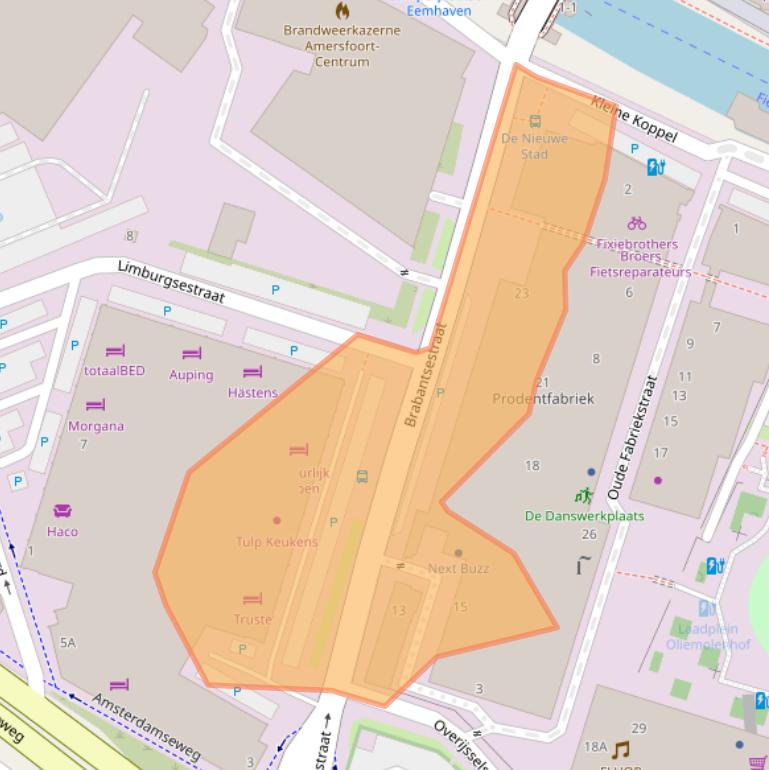 Kaart van postcodegebied 3812PJ.