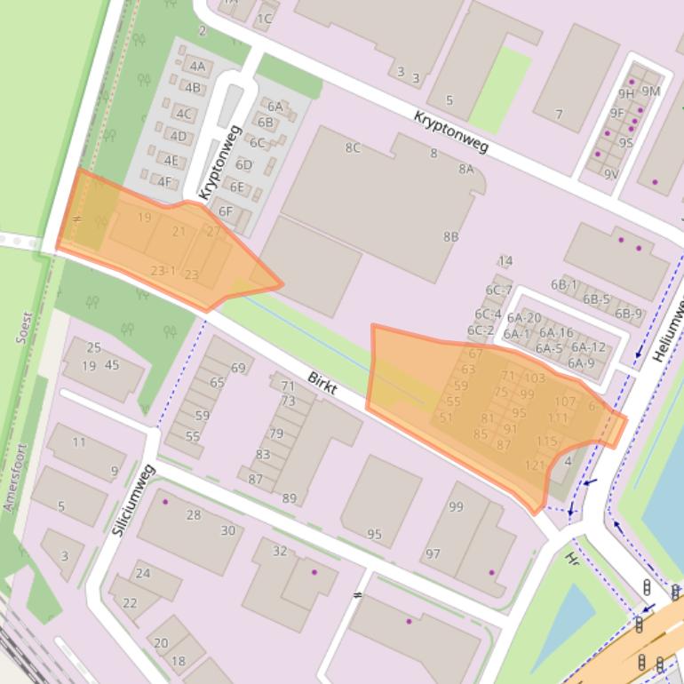 Kaart van postcodegebied 3812RM.