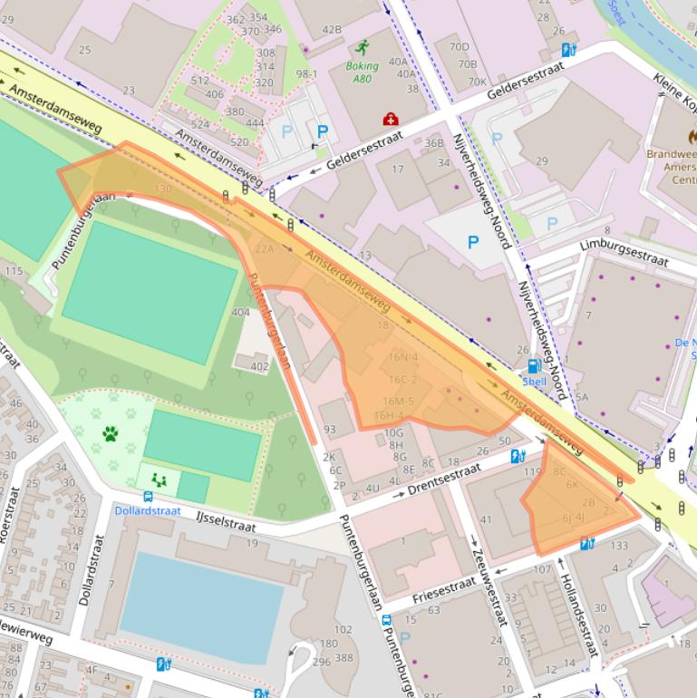 Kaart van postcodegebied 3812RS.