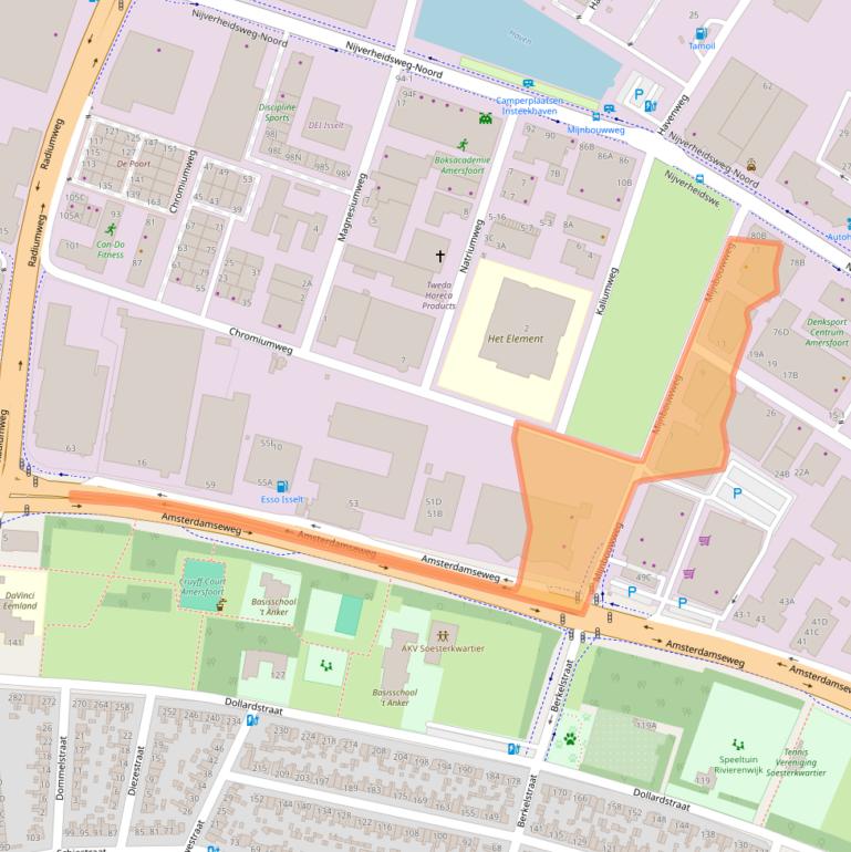 Kaart van postcodegebied 3812RT.