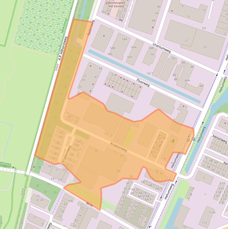 Kaart van postcodegebied 3812RZ.