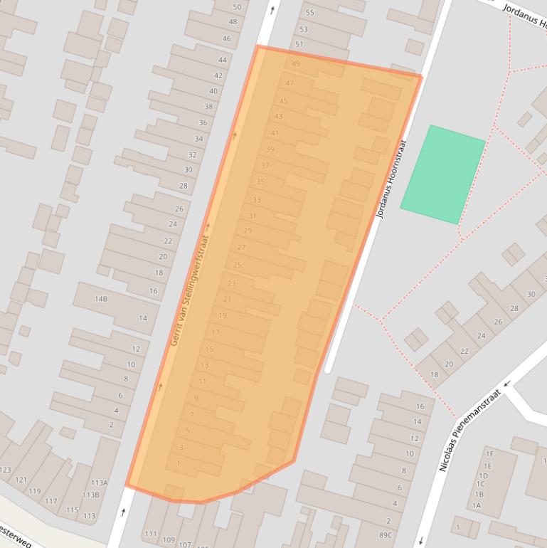 Kaart van postcodegebied 3812SJ.