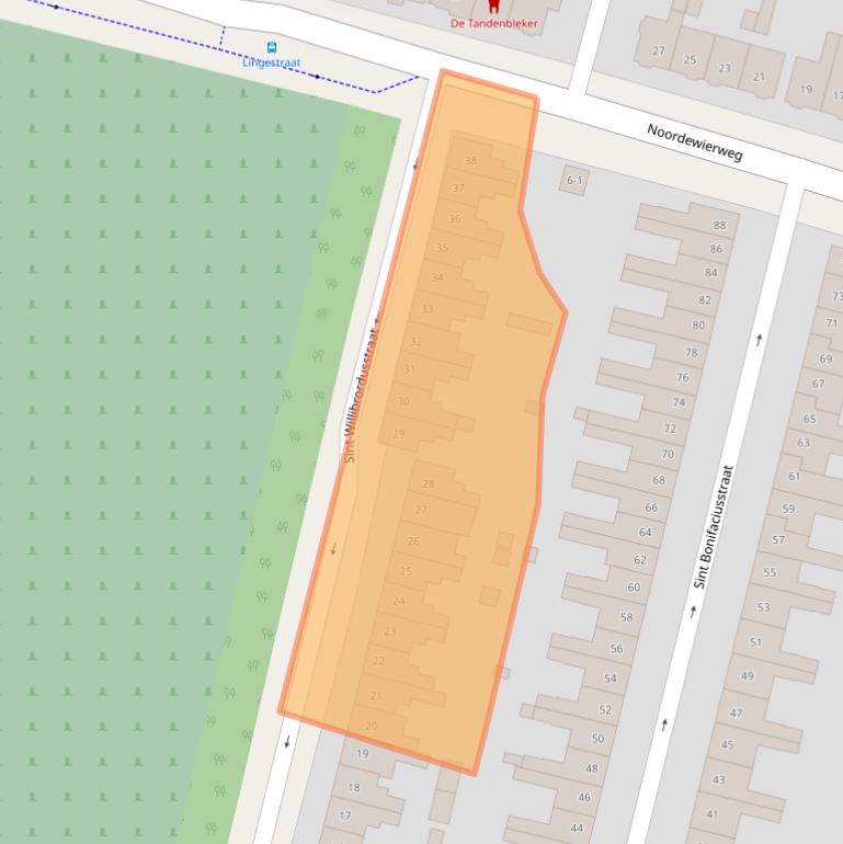 Kaart van postcodegebied 3812TJ.