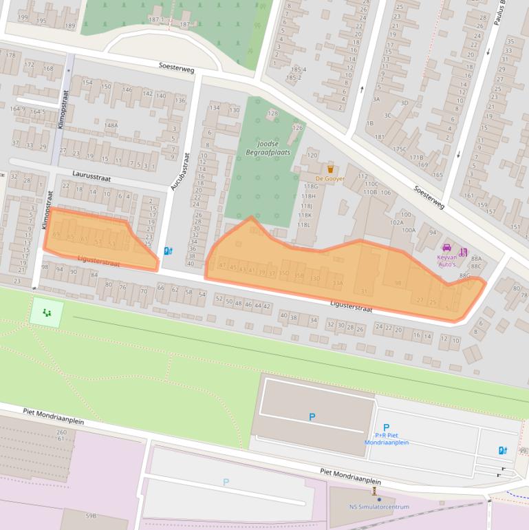Kaart van postcodegebied 3812TK.