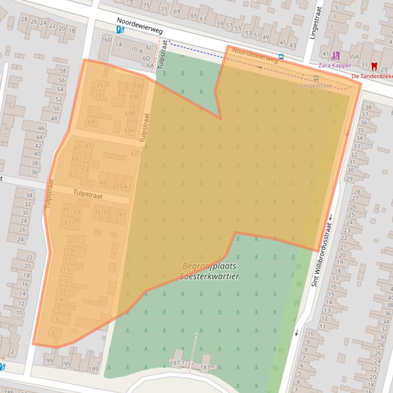 Kaart van postcodegebied 3812VA.