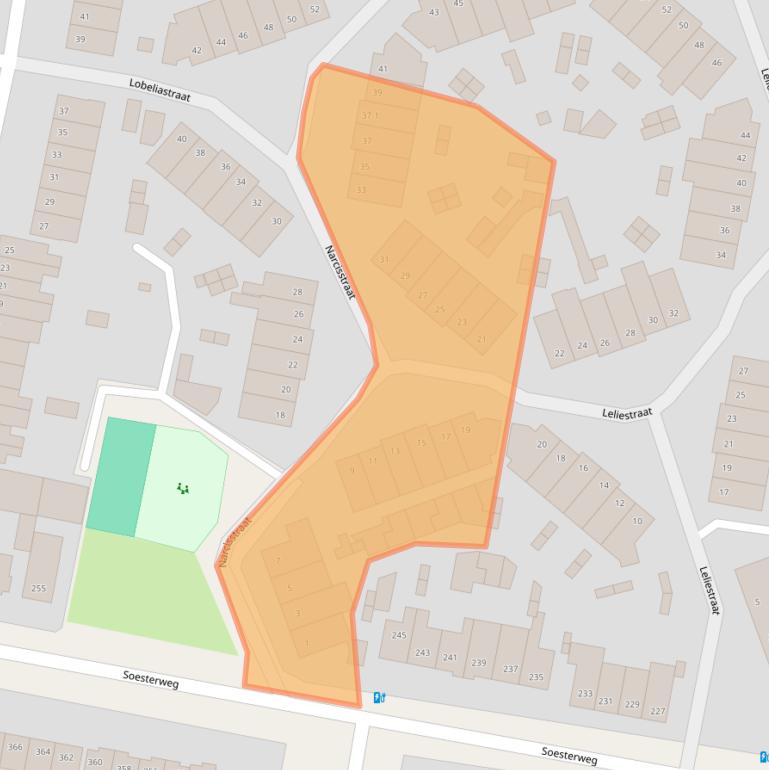 Kaart van postcodegebied 3812VJ.