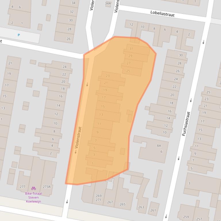 Kaart van postcodegebied 3812VV.