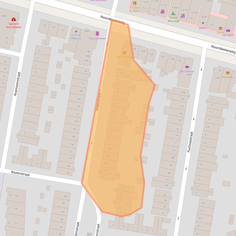Kaart van postcodegebied 3812VW.