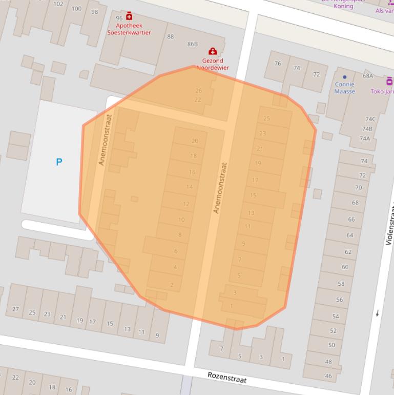 Kaart van postcodegebied 3812WE.