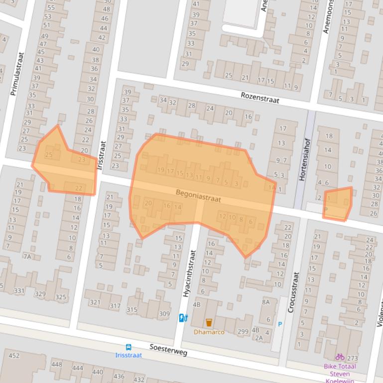 Kaart van postcodegebied 3812WG.