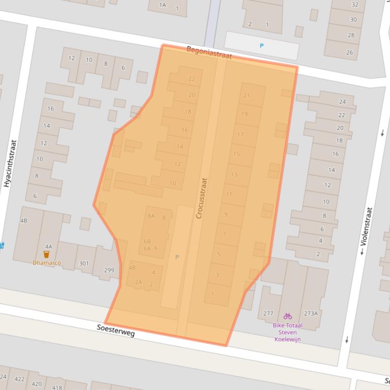 Kaart van postcodegebied 3812WH.