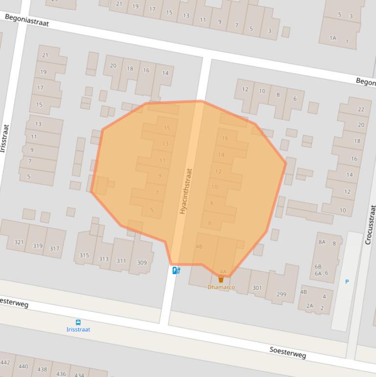 Kaart van postcodegebied 3812WJ.