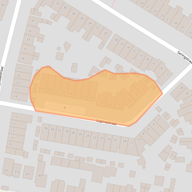 Kaart van postcodegebied 3812XE.
