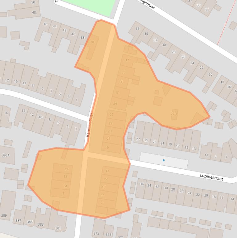 Kaart van postcodegebied 3812XH.