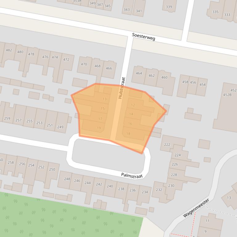 Kaart van postcodegebied 3812XJ.