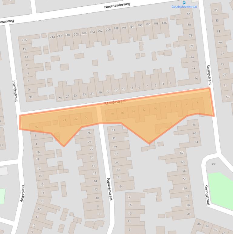 Kaart van postcodegebied 3812XX.