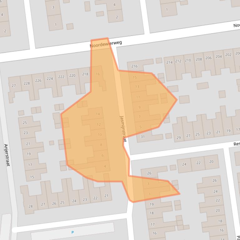 Kaart van postcodegebied 3812XZ.