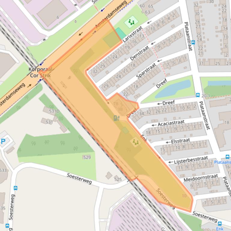 Kaart van postcodegebied 3812ZN.