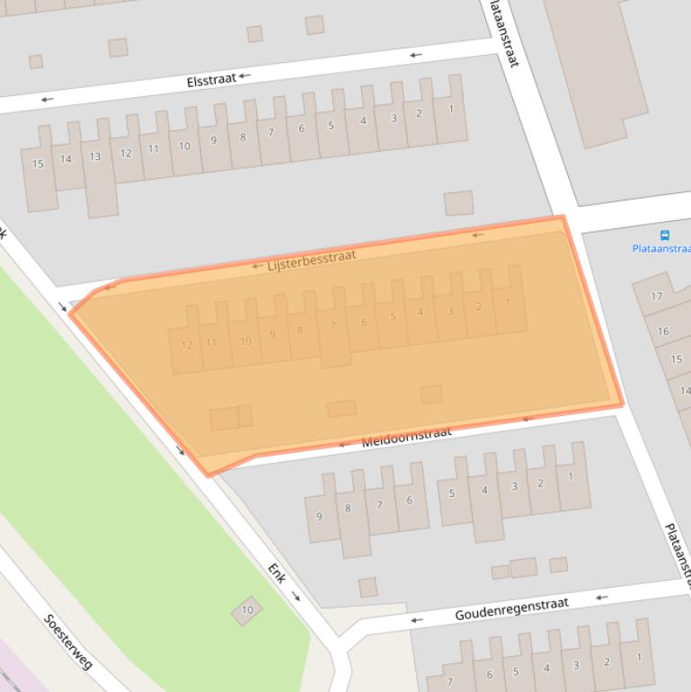 Kaart van postcodegebied 3812ZS.