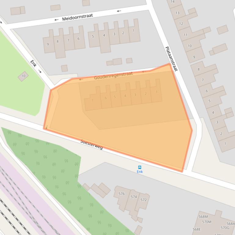 Kaart van postcodegebied 3812ZV.