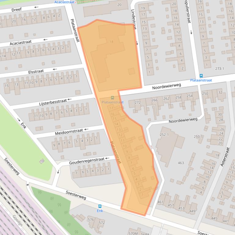 Kaart van postcodegebied 3812ZW.