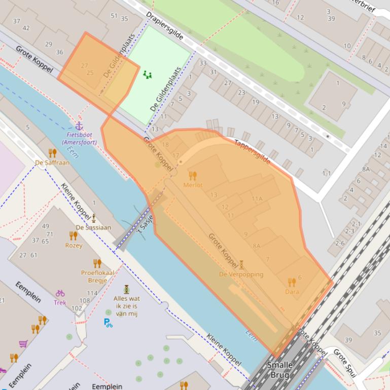 Kaart van postcodegebied 3813AA.