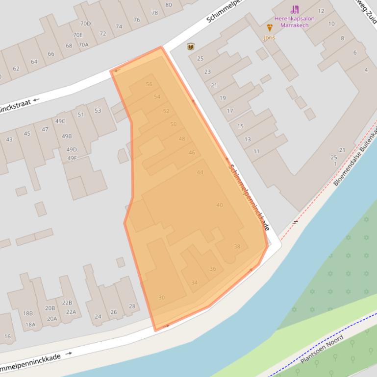 Kaart van postcodegebied 3813AE.