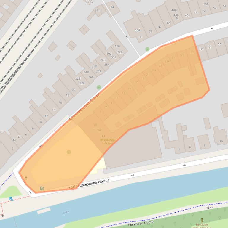 Kaart van postcodegebied 3813AG.