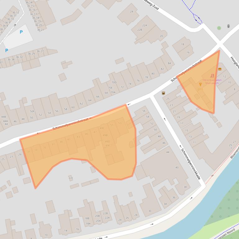 Kaart van postcodegebied 3813AH.