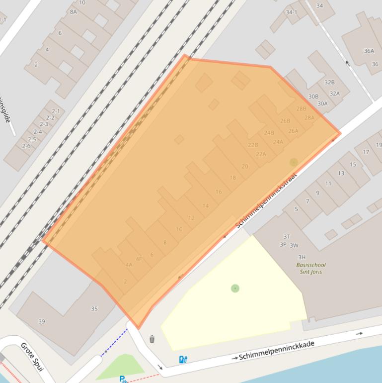 Kaart van postcodegebied 3813AJ.