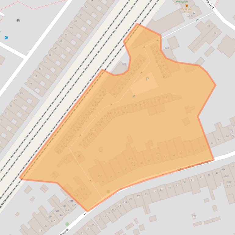Kaart van postcodegebied 3813AK.