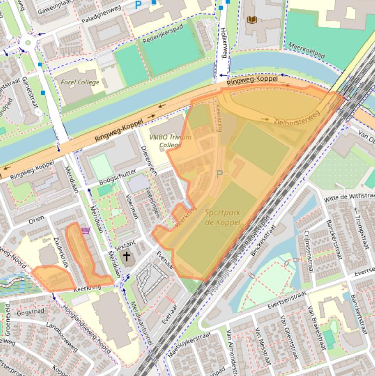 Kaart van postcodegebied 3813BC.