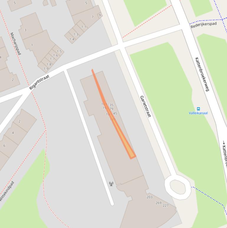 Kaart van postcodegebied 3813BJ.