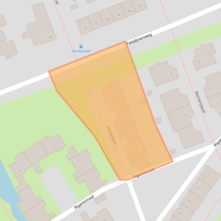 Kaart van postcodegebied 3813BP.