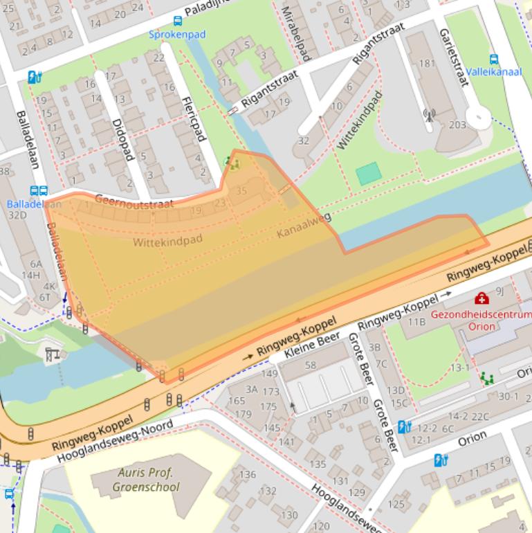 Kaart van postcodegebied 3813BV.