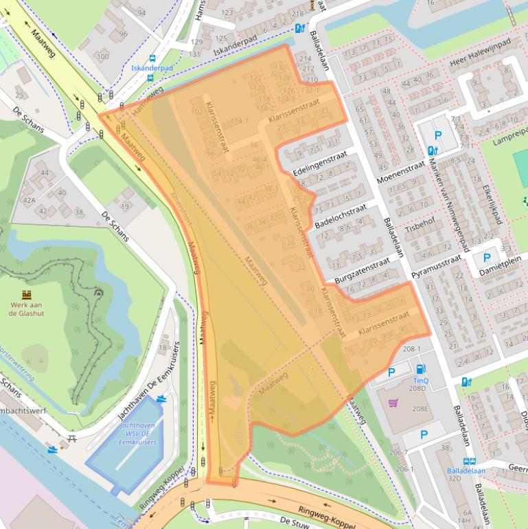 Kaart van postcodegebied 3813CH.