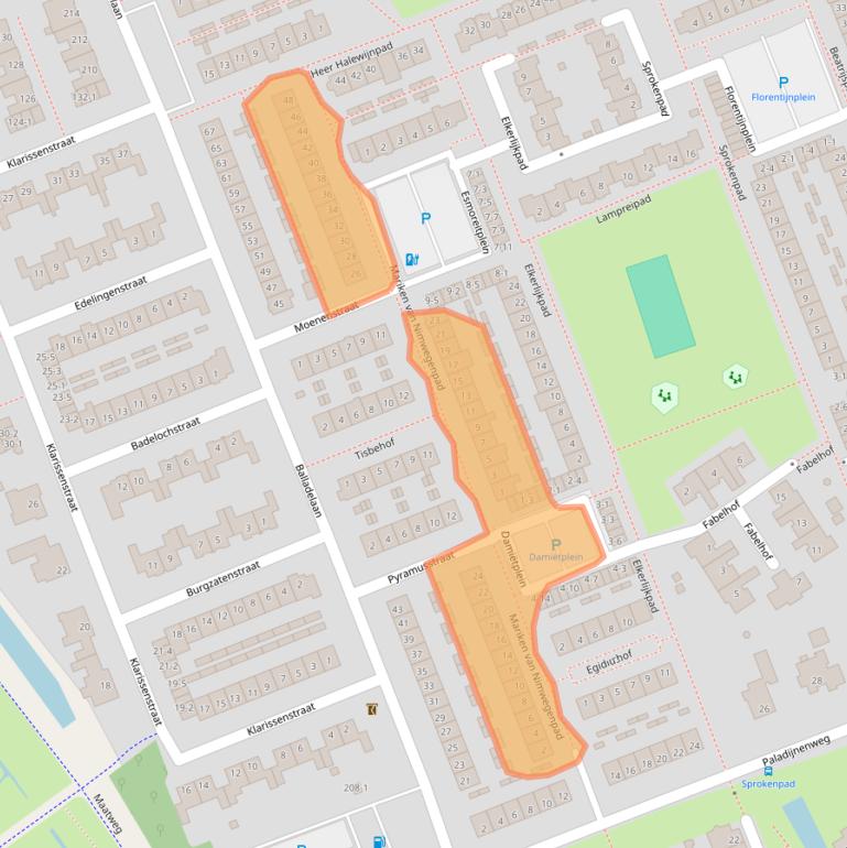 Kaart van postcodegebied 3813CL.