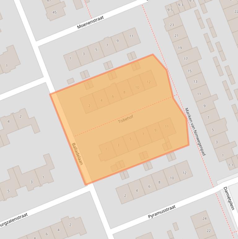 Kaart van postcodegebied 3813CM.