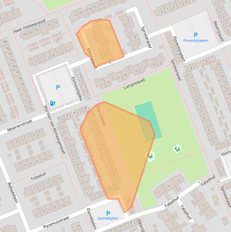 Kaart van postcodegebied 3813CN.