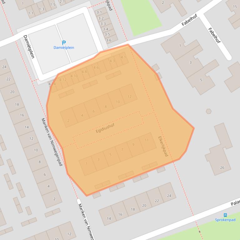 Kaart van postcodegebied 3813CP.