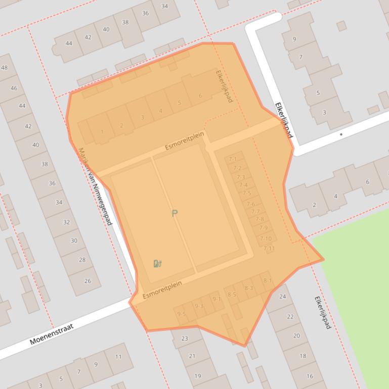 Kaart van postcodegebied 3813CR.