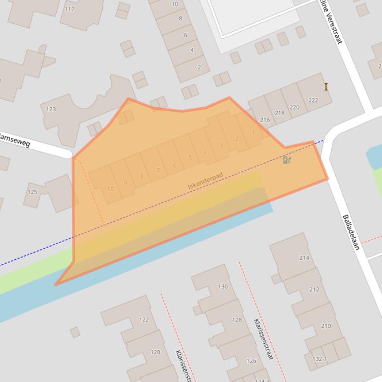 Kaart van postcodegebied 3813CS.
