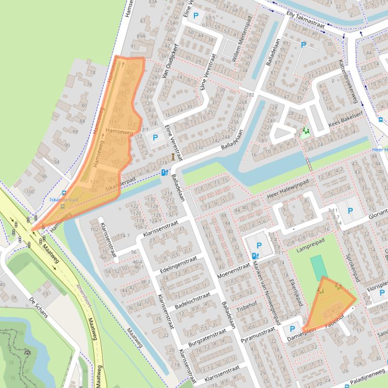 Kaart van postcodegebied 3813CZ.