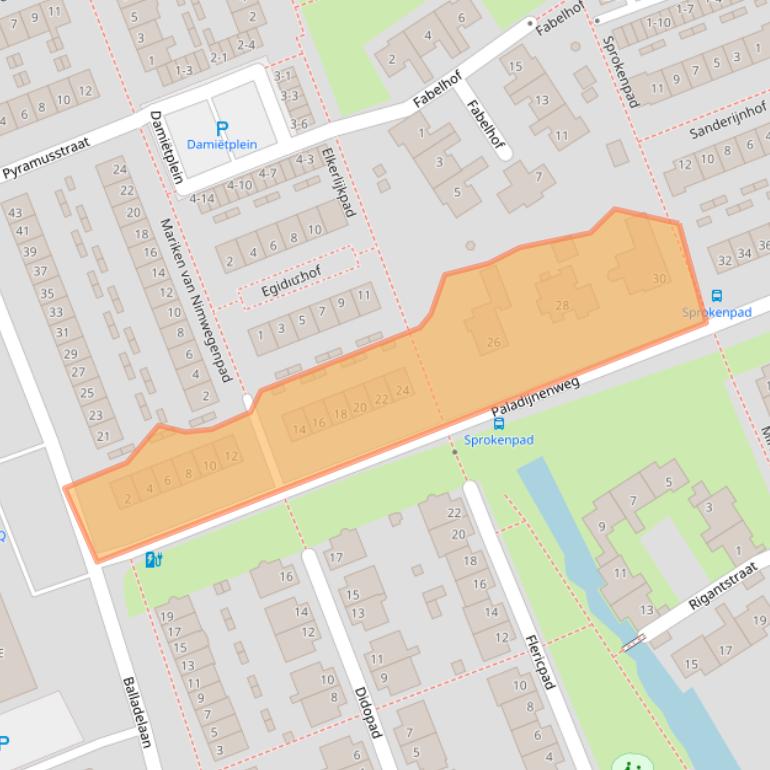 Kaart van postcodegebied 3813DJ.