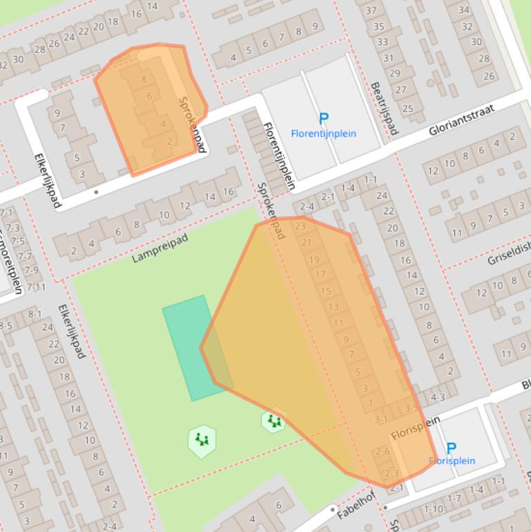 Kaart van postcodegebied 3813DP.