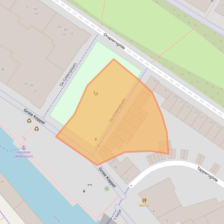 Kaart van postcodegebied 3813GS.