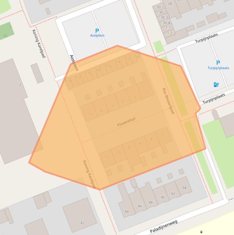 Kaart van postcodegebied 3813HB.